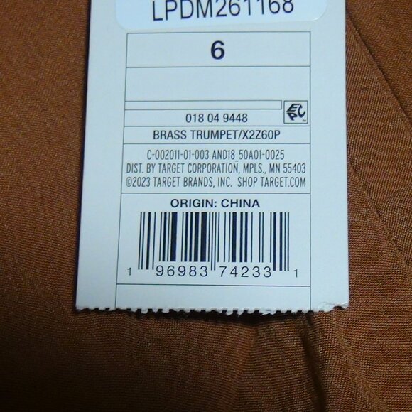 A New Day Womens High Rise Wide Leg Casual Pants Brown Brass Pockets Size 6 - Picture 11 of 16